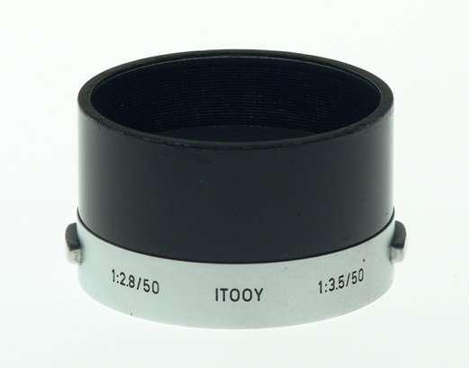 LEICA CHROME 3.5/50mm BLACK CAMERA LENS HOOD SHADE ITOOY NICE 2.8/50mm SNAP ON