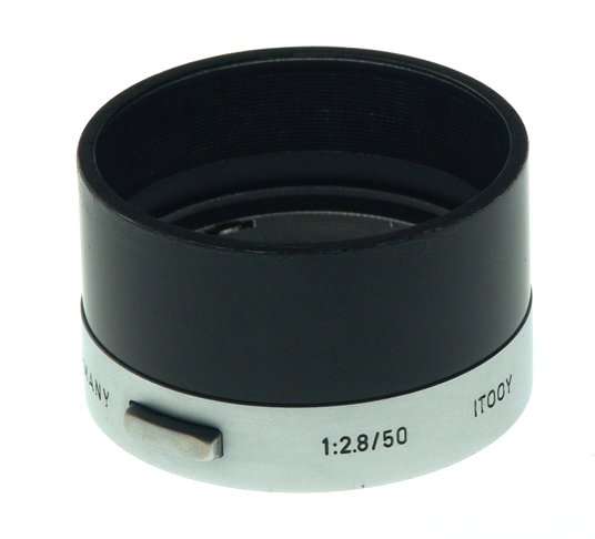 LEICA CHROME 3.5/50mm BLACK CAMERA LENS HOOD SHADE ITOOY NICE 2.8/50mm SNAP ON