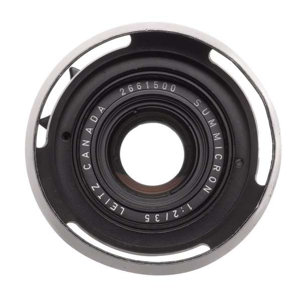 SUMMICRON 2/35mm COMPACT BLACK LEICA M MOUNT CAMERA LENS f=35mm VENTED HOOD NICE