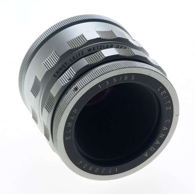 CANADA LEITZ ELMAR 1:3.5/65mm CHROME VISOFLEX LENS f=65mm WITH 16464 K MOUNT NR