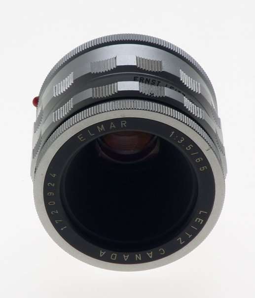 CANADA LEITZ ELMAR 1:3.5/65mm CHROME VISOFLEX LENS f=65mm WITH 16464 K MOUNT NR