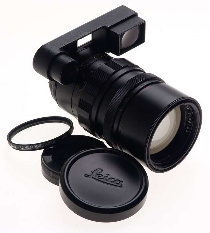 LEICA CAMERA LENS ELMARIT-M 1:2.8/135mm EYES f=135mm BLACK LENS CAPS FITS M8 M9