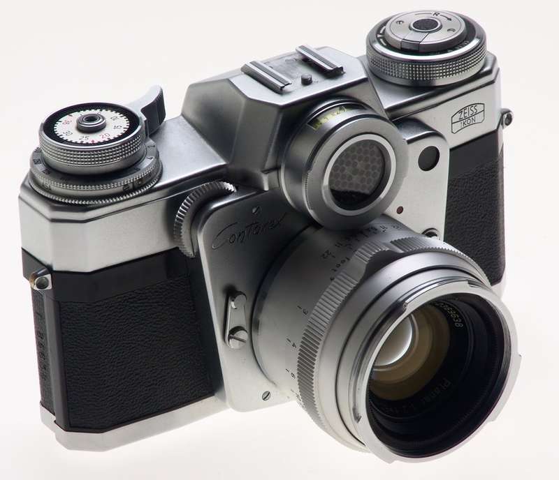 ZEISS CHROME CONTAREX SLR FILM CAMERA BULLS EYE PLANAR 2/50 CAP CASE f=50mm KIT