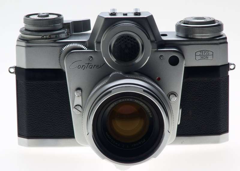 ZEISS CHROME CONTAREX SLR FILM CAMERA BULLS EYE PLANAR 2/50 CAP CASE f=50mm KIT