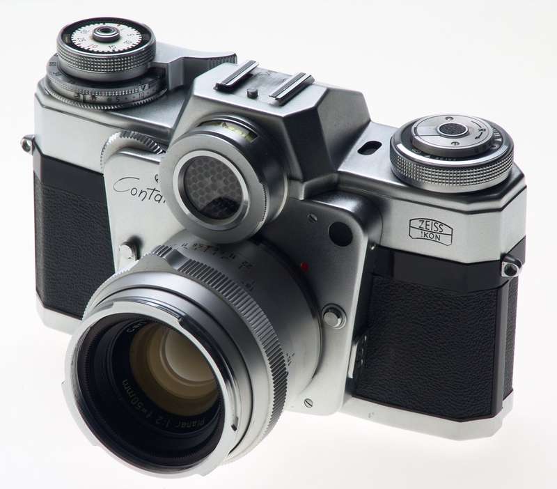 ZEISS CHROME CONTAREX SLR FILM CAMERA BULLS EYE PLANAR 2/50 CAP CASE f=50mm KIT
