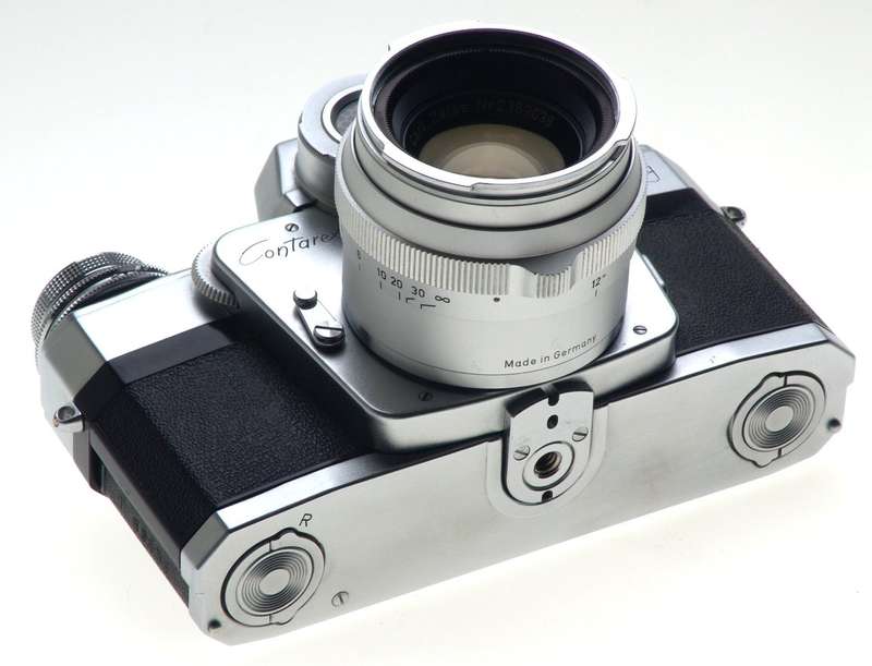 ZEISS CHROME CONTAREX SLR FILM CAMERA BULLS EYE PLANAR 2/50 CAP CASE f=50mm KIT