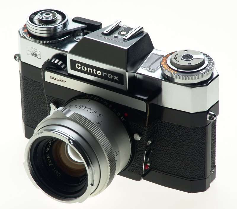 ZEISS CHROME CONTAREX SUPER SLR FILM CAMERA PLANAR 2/50 CAP CASE f=50mm KIT MINT