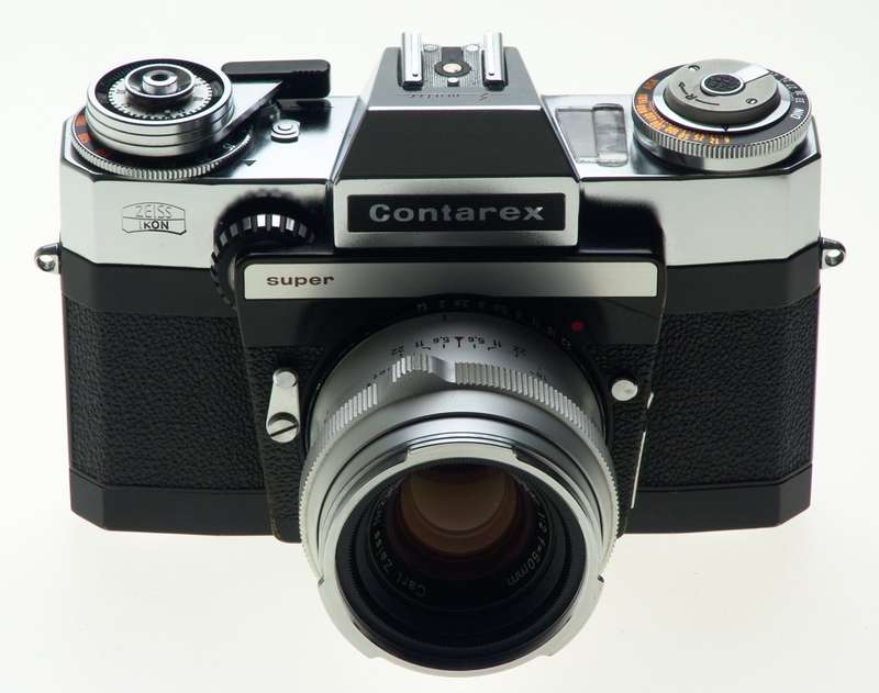 ZEISS CHROME CONTAREX SUPER SLR FILM CAMERA PLANAR 2/50 CAP CASE f=50mm KIT MINT