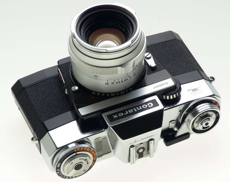 ZEISS CHROME CONTAREX SUPER SLR FILM CAMERA PLANAR 2/50 CAP CASE f=50mm KIT MINT