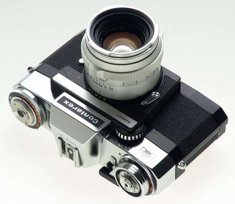 ZEISS CHROME CONTAREX SUPER SLR FILM CAMERA PLANAR 2/50 CAP CASE f=50mm KIT MINT