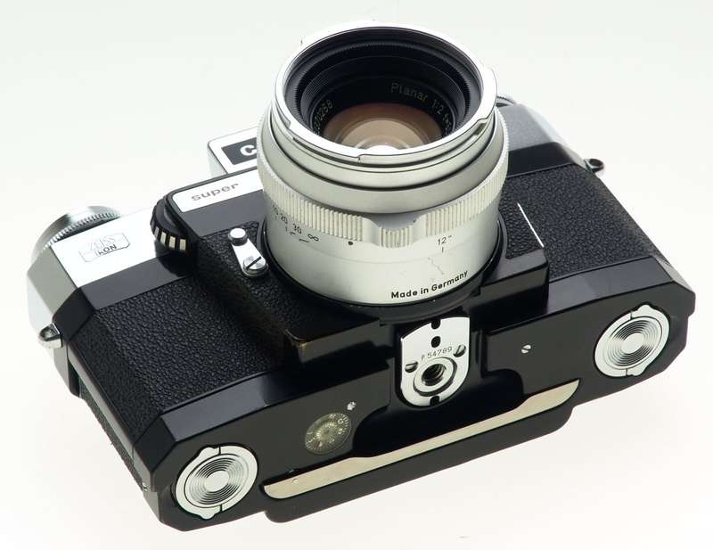 ZEISS CHROME CONTAREX SUPER SLR FILM CAMERA PLANAR 2/50 CAP CASE f=50mm KIT MINT