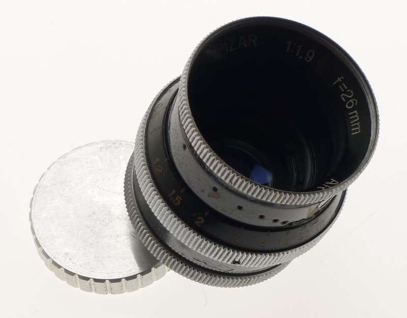 PIZAR 1.9/26mm BOLEX H16 AR LENS 1.9 f=26mm BLACK REAR LENS CAP C-MOUNT NICE NR