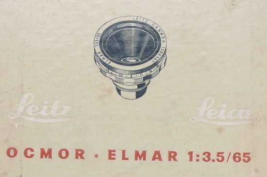 LEICA OCMOR ELMAR 3.5/65mm CANADA CAMERA LENS VISOFLEX BOXED CAPS CLEAN CHROME