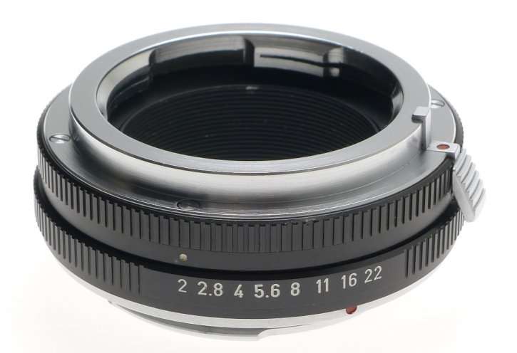 LEITZ 14127F WEZLAR BLACK M TO R LENS ADAPTER WITH APERATURE MINT CLEAN WORKING