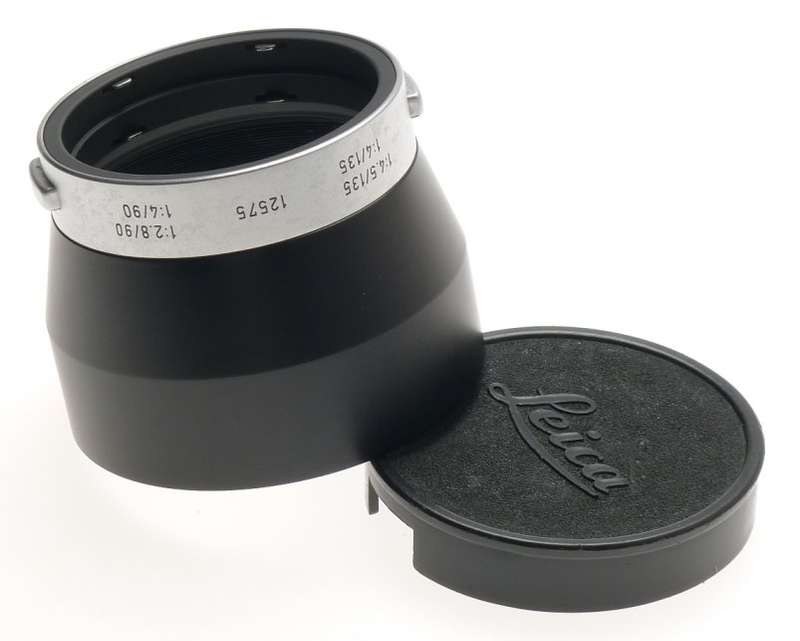 LEICA CHROME 4.5/135 LENS HOOD 4/90 SHADE 12575 MINT 2.8/90mm WITH REVERSE CAP