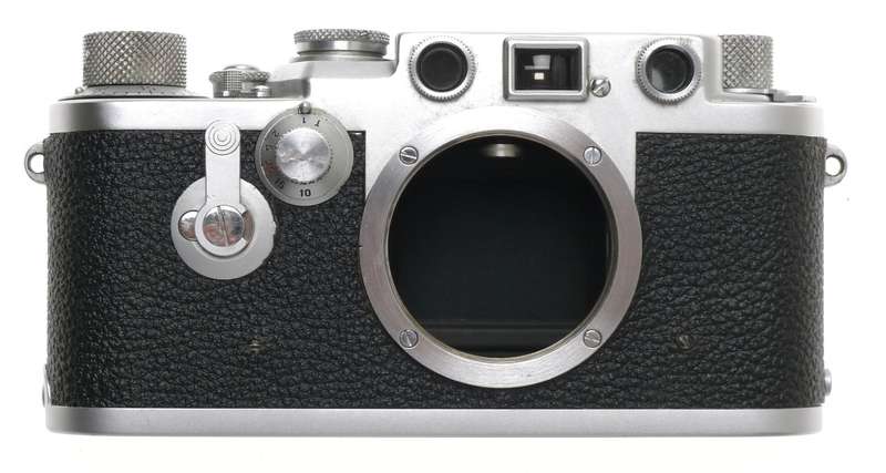 LEICA RED DIAL IIIf 35mm FILM CAMERA 3F LEITZ ELMAR 1:3.5/3.5cm M39 CASE FINDER