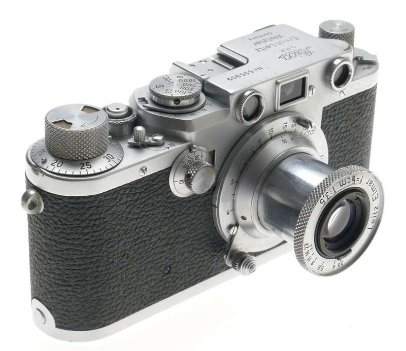 IIIF LEICA M39 RANGEFINDER CAMERA NUMBERED ELMAR f=5cm 1:3.5 LENS HOOD CASE XTRA