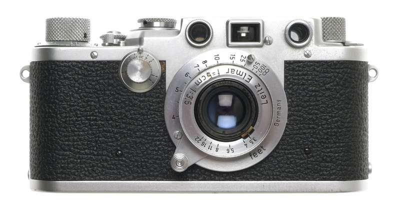 IIIF LEICA M39 RANGEFINDER CAMERA NUMBERED ELMAR f=5cm 1:3.5 LENS HOOD CASE XTRA