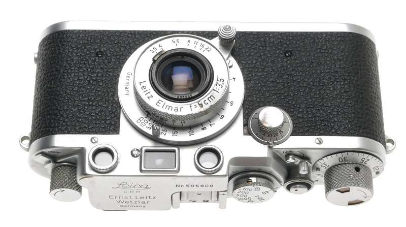 IIIF LEICA M39 RANGEFINDER CAMERA NUMBERED ELMAR f=5cm 1:3.5 LENS HOOD CASE XTRA