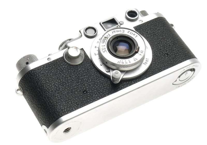IIIF LEICA M39 RANGEFINDER CAMERA NUMBERED ELMAR f=5cm 1:3.5 LENS HOOD CASE XTRA