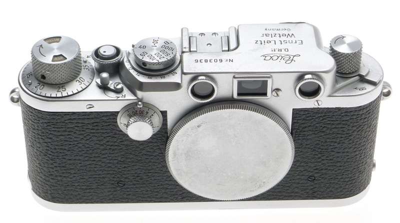 LEICA CHROME BODY 3F RANGEFINDER IIIF M39 MOUNT CAMERA SYNCH CABLE BLACK DIAL