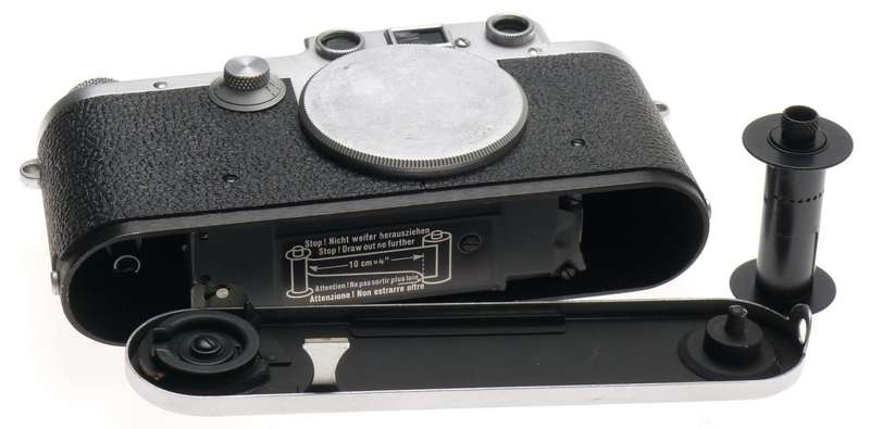 LEICA CHROME BODY 3F RANGEFINDER IIIF M39 MOUNT CAMERA SYNCH CABLE BLACK DIAL