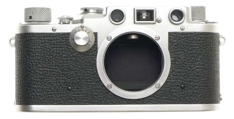 LEICA CHROME BODY 3F RANGEFINDER IIIF M39 MOUNT CAMERA SYNCH CABLE BLACK DIAL