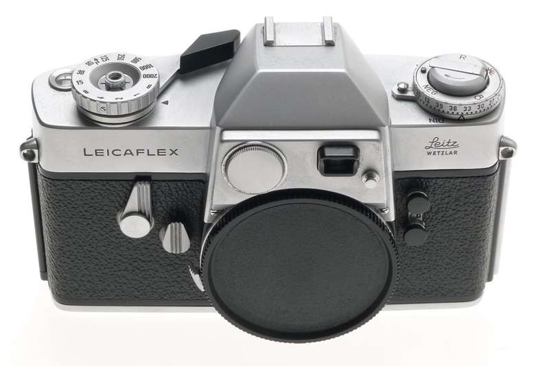 LEICAFLEX CHROME 1st VERSION RARE CHROME 35mm CAMERA BODY MANUAL CASE CAP CLEAN