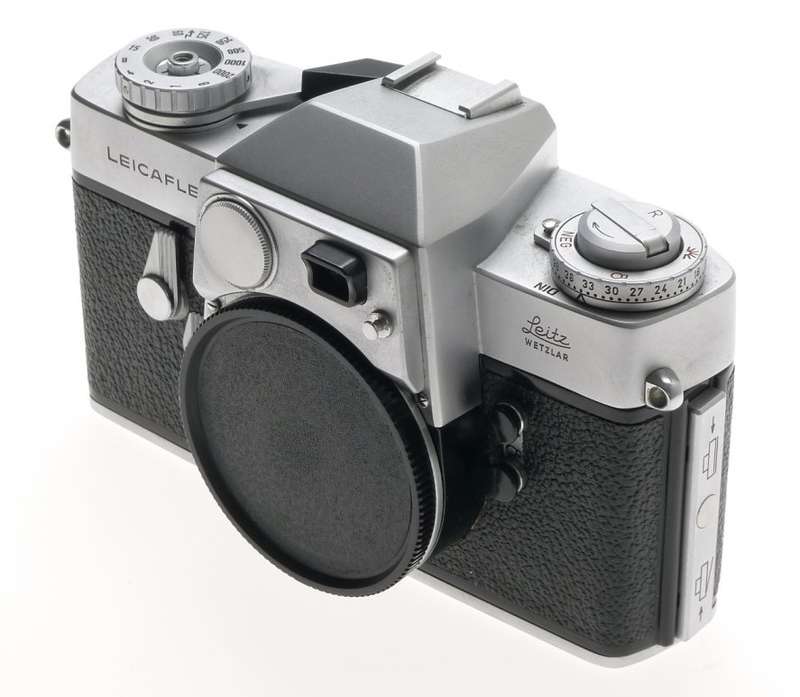 LEICAFLEX CHROME 1st VERSION RARE CHROME 35mm CAMERA BODY MANUAL CASE CAP CLEAN