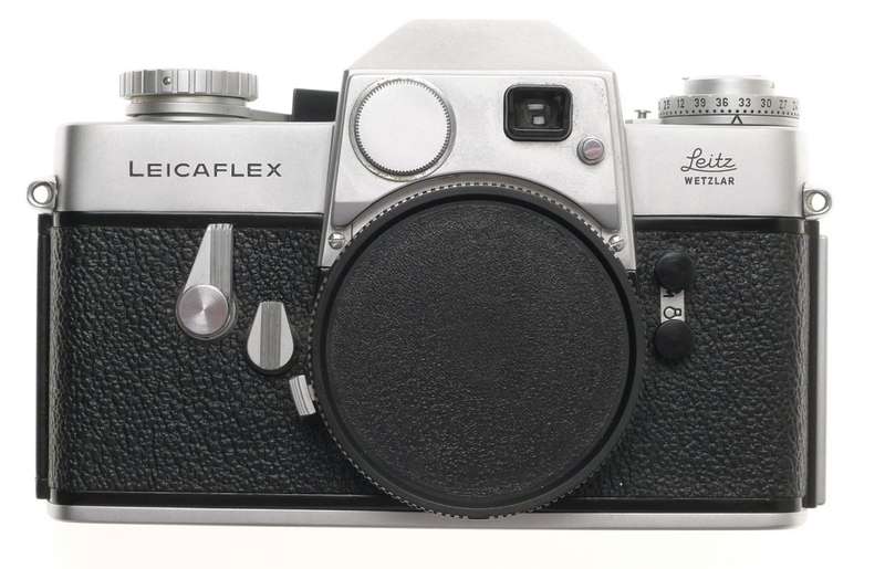 LEICAFLEX CHROME 1st VERSION RARE CHROME 35mm CAMERA BODY MANUAL CASE CAP CLEAN