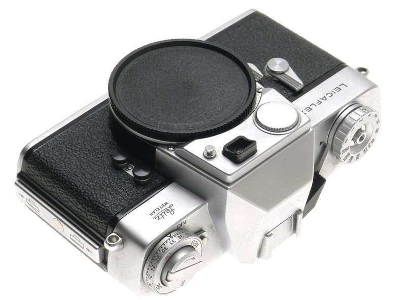 LEICAFLEX CHROME 1st VERSION RARE CHROME 35mm CAMERA BODY MANUAL CASE CAP CLEAN