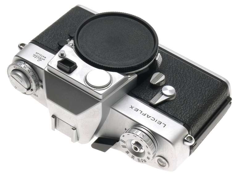 LEICAFLEX CHROME 1st VERSION RARE CHROME 35mm CAMERA BODY MANUAL CASE CAP CLEAN