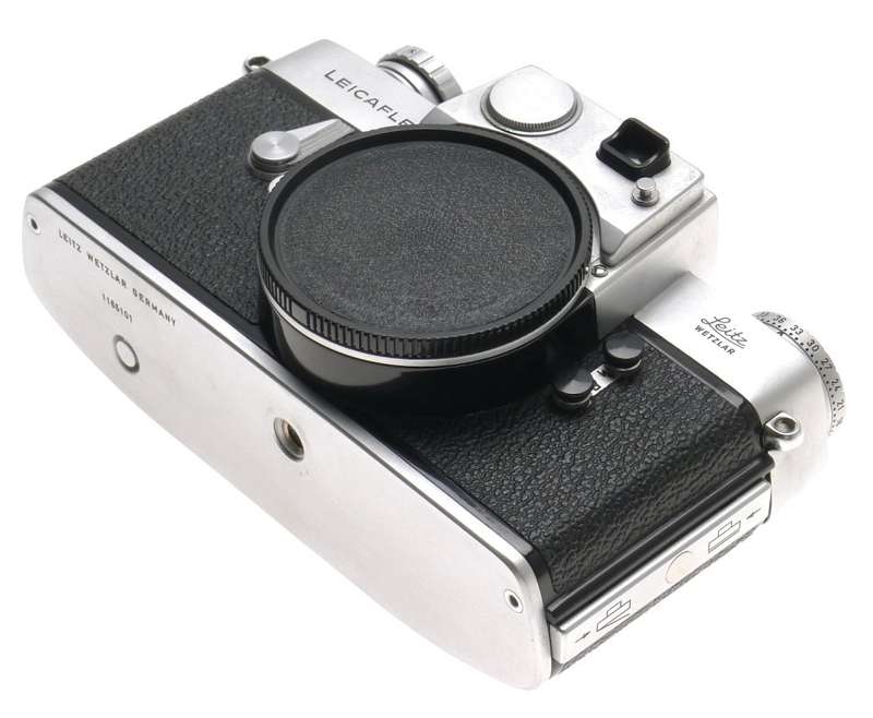 LEICAFLEX CHROME 1st VERSION RARE CHROME 35mm CAMERA BODY MANUAL CASE CAP CLEAN