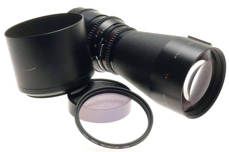 ZEISS TELE-TESSAR 5.6/350 T* HASSELBLAD CAMERA LENS HOOD FILTER CAPS CASED CLEAN