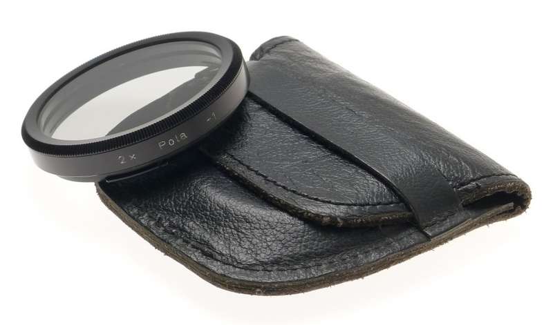 2x POLA -1 HASSELBLAD BAY 50 POLAROID ROTATING FILTER LEATHER CASE USED CLEAN