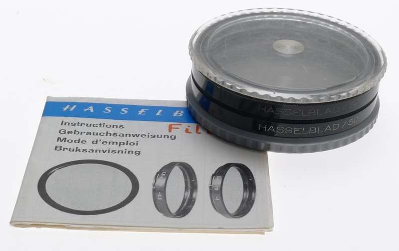 HASSELBLAD /50 CAMERA LENS FILTER 1x HZ -0 PAIR WITH CAPS FOR SALE WITH MANUAL