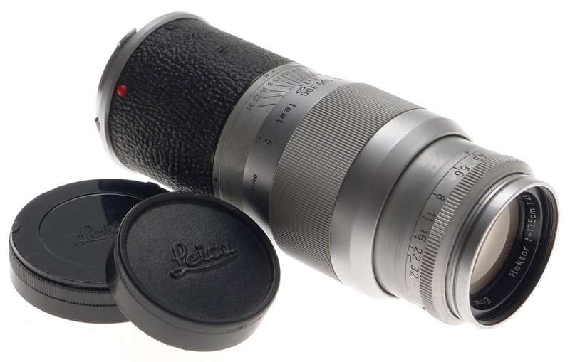 USED LEICA HEKTOR 4.5/13.5cm LEITZ f=135mm CAMERA CHROME LENS CAPS FITS M3 M8 M9