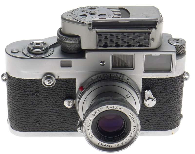 LEICA M2 CHROME RANGEFINDER 35mm FILM CAMERA ELMAR 2.8 f=5cm COLLAPSIBLE LENS
