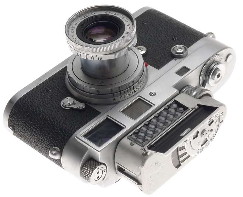 LEICA M2 CHROME RANGEFINDER 35mm FILM CAMERA ELMAR 2.8 f=5cm COLLAPSIBLE LENS