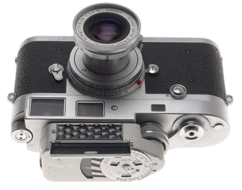 LEICA M2 CHROME RANGEFINDER 35mm FILM CAMERA ELMAR 2.8 f=5cm COLLAPSIBLE LENS