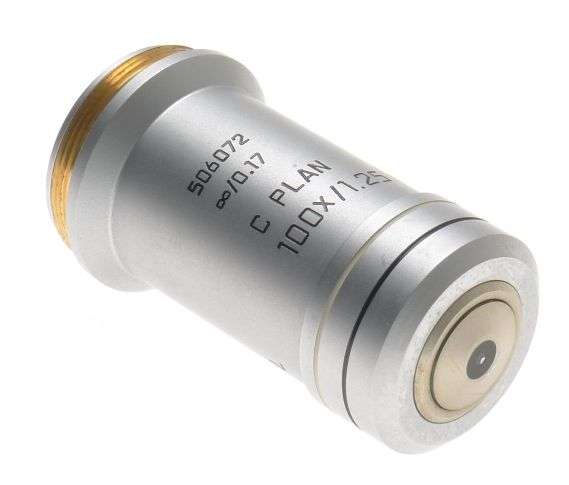 C PLAN 100x/1.25 OIL OBJECTIVE LENS 506072 RARE LEICA DM LABORATORY MICROSCOPE