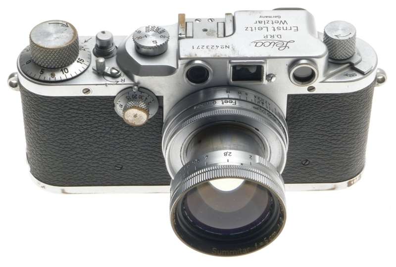 LEICA IIIC 35mm USED FILM CAMERA RANGEFINDER 2/50mm SUMMITAR 1:2 f=5cm LENS CASE