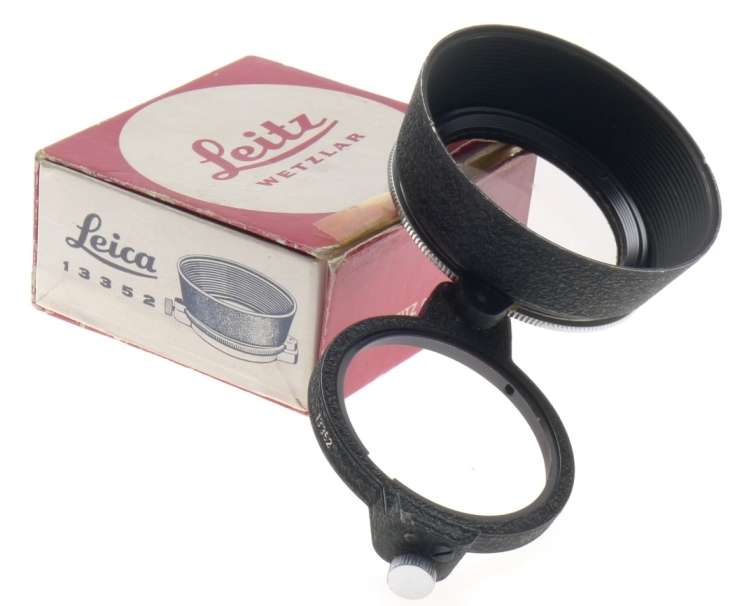 LEICA CAMERA LENS SWING IN/OUT POLAROID FILTER 13352 X HOOD SHADE FITS M3 M2 M6