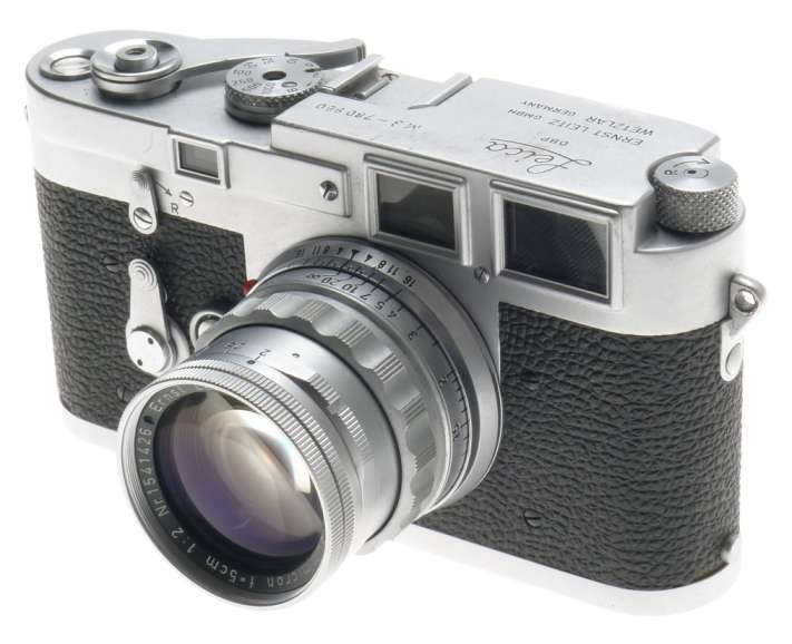 DS LEICA M3 FILM 35mm CAMERA WITH SERVICED SUMMICRON 1:2/50mm RIGID CHROME LENS