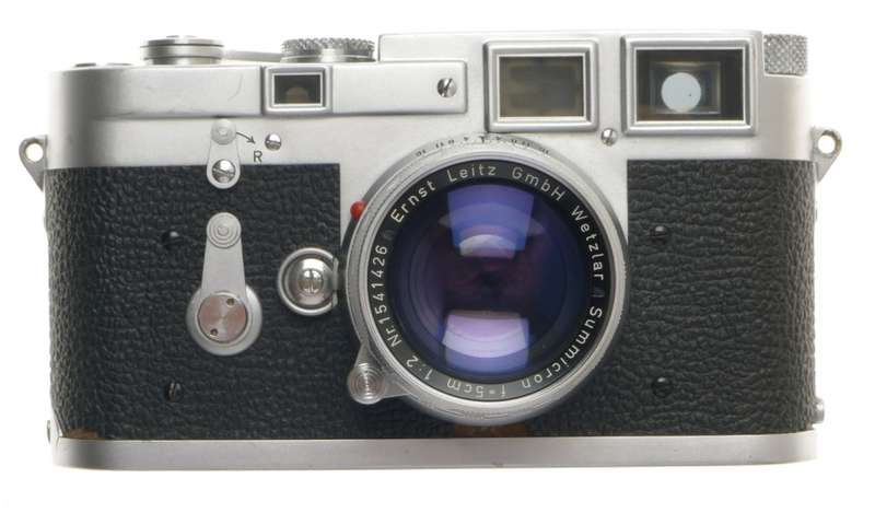 DS LEICA M3 FILM 35mm CAMERA WITH SERVICED SUMMICRON 1:2/50mm RIGID CHROME LENS