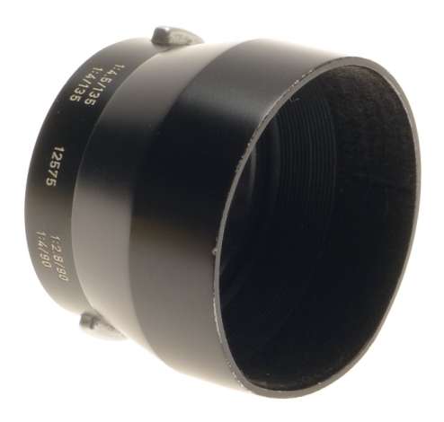 LEICA RARE BLACK 4.5/135 LENS HOOD 4/90 SHADE 12575 N MINT 2.8/90mm WITH BOX