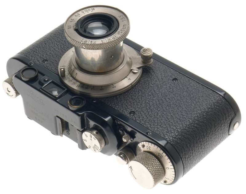 LEICA II (D) BLACK RANGEFINDER M39 SCREW MOUNT NICKLE LEITZ ELMAR 3.5 f=5cm LENS
