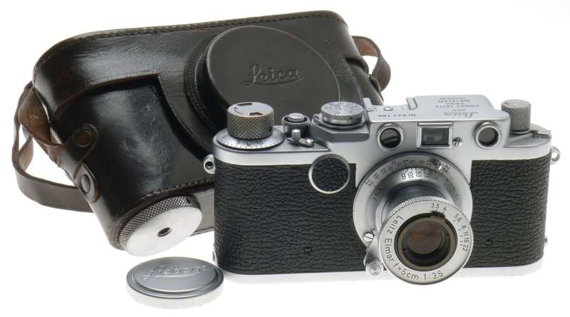 LEICA IIF 35mm FILM M39 MOUNT CAMERA RED DIAL ELMAR 1:3.5/5cm CLEAN 3.5/50 LENS