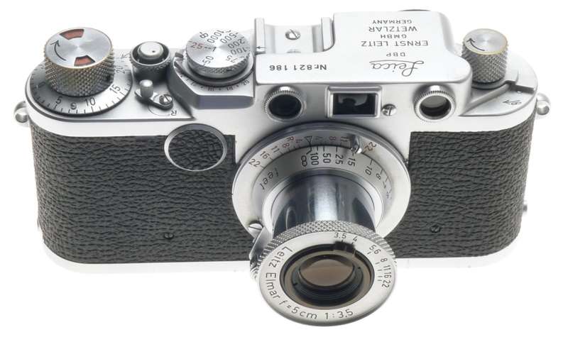 LEICA IIF 35mm FILM M39 MOUNT CAMERA RED DIAL ELMAR 1:3.5/5cm CLEAN 3.5/50 LENS