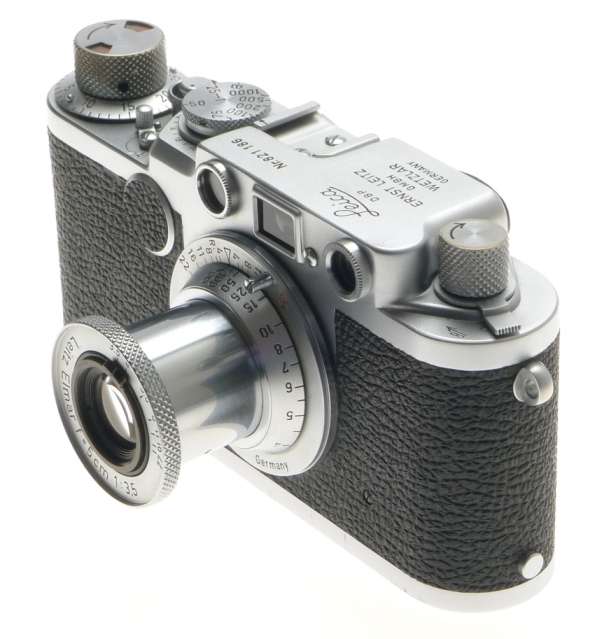 LEICA IIF 35mm FILM M39 MOUNT CAMERA RED DIAL ELMAR 1:3.5/5cm CLEAN 3.5/50 LENS